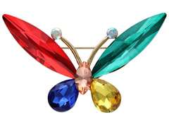 Broszka kolorowy motyl, kryształki Broszka kolorowy motyl, kryształki