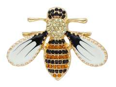Broszka Pszczoła w kolorze złotym z cyrkoniami czarno-brązowymi Broszka Pszczoła w kolorze złotym z cyrkoniami czarno-brązowymi
