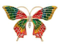 Broszka ozdobna Motyl kolorowy z cyrkoniami