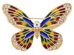 Broszka ozdobna Motyl złoty z cyrkoniami Broszka ozdobna Motyl złoty z cyrkoniami