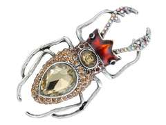 Broszka/wisior chrząszcz z cyrkoniami w kolorze brązu Broszka/wisior chrząszcz z cyrkoniami w kolorze brązu