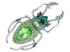 Broszka/wisior Chrząszcz z cyrkoniami w kolorze zielonym Broszka/wisior Chrząszcz z cyrkoniami w kolorze zielonym