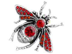 Broszka Pszczoła z cyrkoniami w kolorze czerwonym Broszka Pszczoła z cyrkoniami w kolorze czerwonym