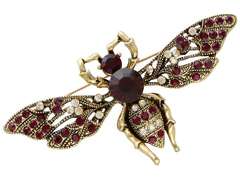 Broszka w kolorze złota pszczoła z cyrkoniami Broszka w kolorze złota pszczoła z cyrkoniami