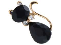 Broszka Czarny Kot na szczęście Broszka Czarny Kot na szczęście