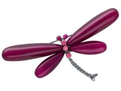 Broszka ozdobna Ważka bordowa z cyrkoniami Broszka ozdobna Ważka bordowa z cyrkoniami