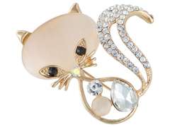 Broszka kot perłowy Broszka kot perłowy