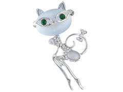 Broszka kotka z cyrkoniami Broszka kotka z cyrkoniami