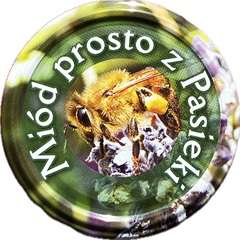 Nakrętka FI82 zielona z napisem MIÓD PROSTO Z PASIEKI opakowanie 50szt Nakrętka FI82 zielona z napisem MIÓD PROSTO Z PASIEKI opakowanie 50szt