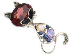 Broszka/naszyjnik Kot z cyrkoniami Broszka/naszyjnik Kot z cyrkoniami