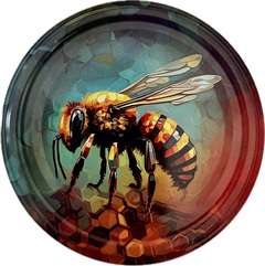 Nakrętka FI82/6 litografia pszczoły na niebieskim tle- op 50szt Nakrętka FI82/6 litografia pszczoły na niebieskim tle- op 50szt