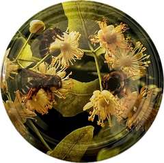 Nakrętka Fi82/6 pszczoła na lipie opakowanie 50szt Nakrętka Fi82/6 pszczoła na lipie opakowanie 50szt