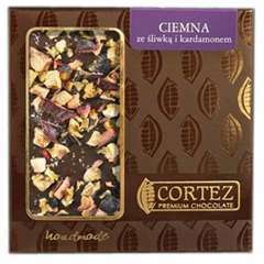 Czekolada ciemna ze śliwkami i kardamonem 85g Czekolada ciemna ze śliwkami i kardamonem 85g