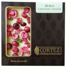 Czekolada biała z pistacjami i żurawiną 85g Czekolada biała z pistacjami i żurawiną 85g