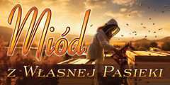 Baner reklamowy "Zachód słońca z PSZCZELARKĄ" -  miód z własnej pasieki 2x1m Baner reklamowy "Zachód słońca z PSZCZELARKĄ" -  miód z własnej pasieki 2x1m
