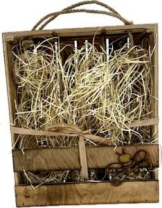 Skrzynka prezentowa na 3 wina ażurowa opalana Skrzynka prezentowa na 3 wina ażurowa opalana