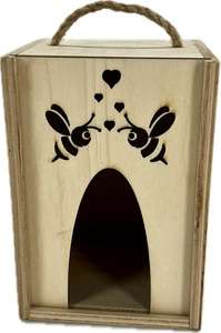 Skrzynka prezentowa drewniana na 1 słoik miodu Skrzynka prezentowa drewniana na 1 słoik miodu