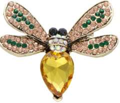 Broszka Owad żółty z cyrkoniami Broszka Owad żółty z cyrkoniami