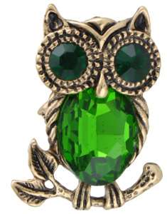 Broszka/Wisior Sowa złoto-zielona Broszka/Wisior Sowa złoto-zielona