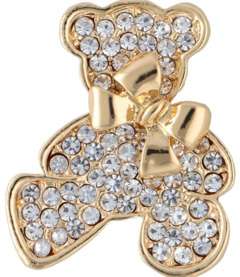 Broszka złoty miś z cyrkoniami Broszka złoty miś z cyrkoniami