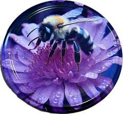 Nakrętki FI82/6 pszczoła na fioletowym kwiatku NEW opakowanie 50szt Nakrętki FI82/6 pszczoła na fioletowym kwiatku NEW opakowanie 50szt