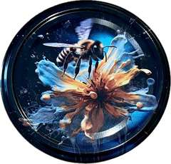 Nakrętka FI82/6 czarno-niebieska z pszczoła KARTON 750szt Nakrętka FI82/6 czarno-niebieska z pszczoła KARTON 750szt