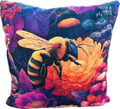 Poduszka z pszczołą na pomarańczowym kwiatku Poduszka z pszczołą na pomarańczowym kwiatku