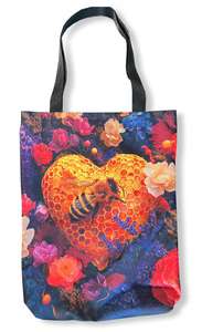 Torba z pszczołą na sercu z plastra pszczelego Torba z pszczołą na sercu z plastra pszczelego