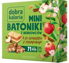 Mini Batoniki z nerkowców, bez cukru, o smaku szarlotki z cynamonem 6 szt. Mini Batoniki z nerkowców, bez cukru, o smaku szarlotki z cynamonem 6 szt.