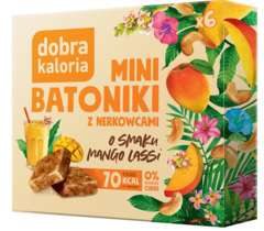Mini Batoniki z nerkowcami, o smaku Mango, bez cukru Mini Batoniki z nerkowcami, o smaku Mango, bez cukru