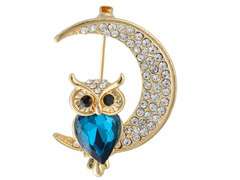 Broszka Sowa na księżycu Broszka Sowa na księżycu