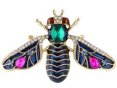 Broszka Owad z różowymi cyrkoniami Broszka Owad z różowymi cyrkoniami