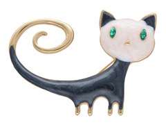 broszka kot o szmaragdowozielonych oczach broszka kot o szmaragdowozielonych oczach