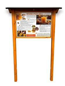 Tablica edukacyjna WOSK PSZCZELI w obramowaniu z kotwami i daszkiem Tablica edukacyjna WOSK PSZCZELI w obramowaniu z kotwami i daszkiem