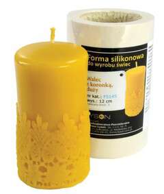 Forma silikonowa WALEC Z KORONKĄ DUŻY 12cm Forma silikonowa WALEC Z KORONKĄ DUŻY 12cm