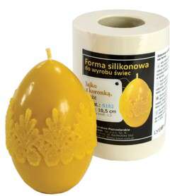 Forma silikonowa JAJKO Z KORONKĄ DUŻE 10,5cm Forma silikonowa JAJKO Z KORONKĄ DUŻE 10,5cm