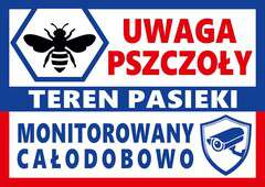 Tablica ostrzegawcza mała PASIEKA MONITOROWANA nowy wzór Tablica ostrzegawcza mała PASIEKA MONITOROWANA nowy wzór